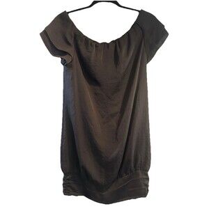 Club Monaco Green Off Shoulder Shift Dress Flutter Sleeves Bubble Style Hem Sz 4